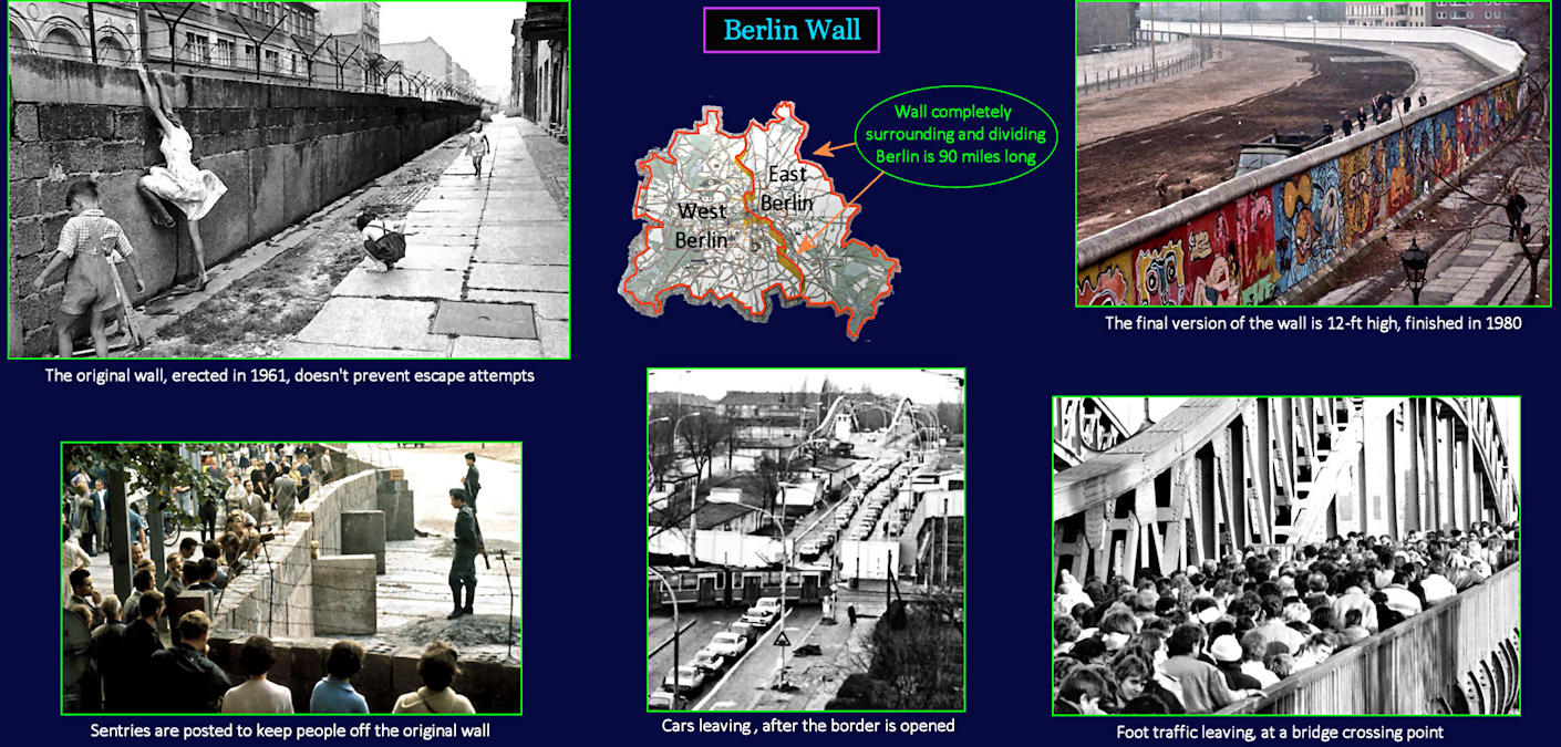Berlin Wall falls, 1989 map